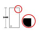 forma 1400 Height - Square edges.