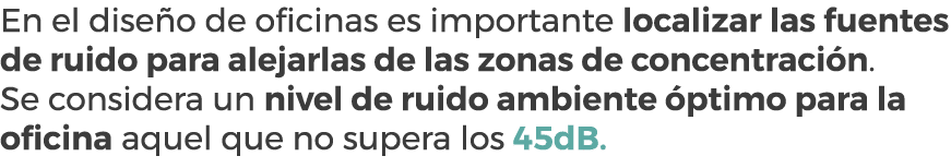 En el dise o de oficinas es importante localizar las fuentes de ruido para alejarlas de las zonas de concentraci n. S...