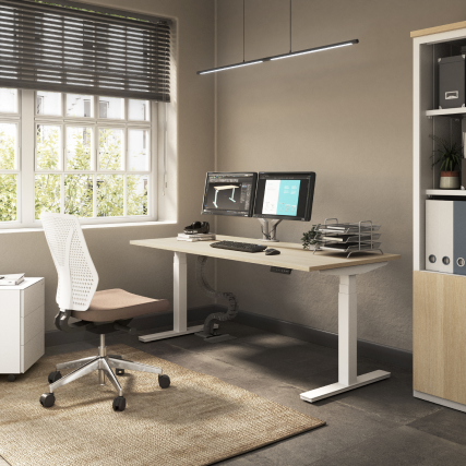 Bureau ergonomique avec caisson de rangement Tono – Mobel Linea Bur