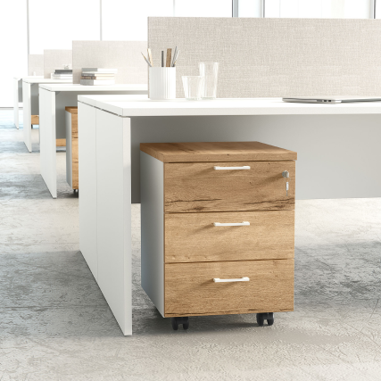 Bureau ergonomique avec caisson de rangement Tono – Mobel Linea Bur