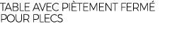 TABLE AVEC PI TEMENT FERM POUR PLECS