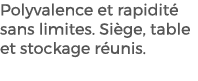 Polyvalence et rapidit sans limites. Si ge, table et stockage r unis. 
